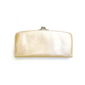 Vintage Hobo SHIMMERY KISSLOCK WALLET clutch coin purse CHAMPAGNE PINK PASTEL